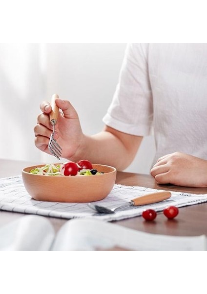 Ahşap Salata Kase Büyük Yuvarlak Ahşap Salata Çorbası Yemek Kase Plakaları Ahşap Mutfak Eşyaları Set Doğal El Yapımı | Kaseler (Yurt Dışından)