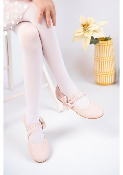 Çatal Baretli Fiyonklu Pudra Star Kız Çocuk Ayakkabı modelleri