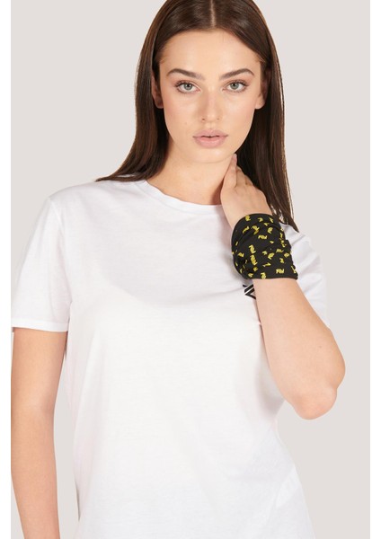 P-002994-KADIN %100 Pamuklu Bisiklet Yaka Kısa Kol Rahat Kesim Casual Spor T-Shirt - Tişört-Beyaz fiyatları