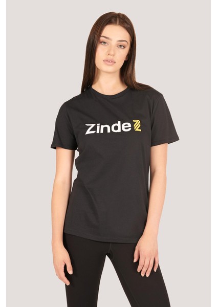 P-002993-KADIN %100 Pamuklu Bisiklet Yaka Kısa Kol Rahat Kesim Casual Spor T-Shirt - Tişört-Siyah fiyatları