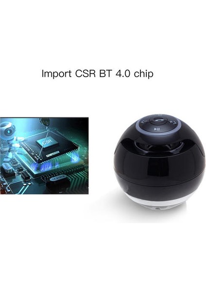 Bluetooth 4.0 Hoparlör Renkler LED Işıkları Kablosuz Hoparlörler Taşınabilir Hoparlör Subwoofer Destek Tf Kart Mic Aux Fm Radyo | Taşınabilir Hoparlörler (Siyah) (Yurt Dışından)