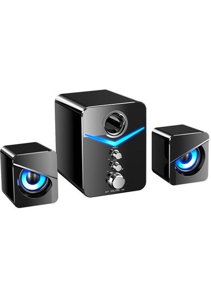 Siyah 3 Adet Enceinte Bluetooth Hoparlör Güçlü Taşınabilir Kablosuz Sütun Subwoofer Müzik Merkezi Masaüstü Pc Bilgisayar Için Taşınabilir | Bilgisayar Hoparlörleri (Yurt Dışından)