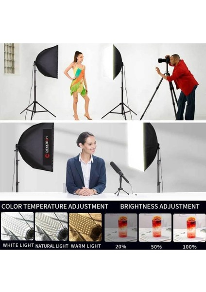3000-5500K Led Video ve Fotoğraf Çekim Işıgı DEYA-120W Softbow 2'li Set modelleri