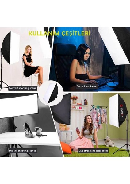 3000-5500K Led Video ve Fotoğraf Çekim Işıgı DEYA-120W Softbow 2'li Set fırsatları