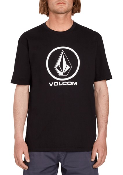 Siyah Erkek Bisiklet Yaka T-Shirt A3512352_VOLCOM Crisp Stone Bsc Blk