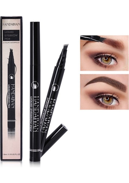 Microblading Kalıcı Likit Kaş Kalemi Çatal Uçlu (1,6ml) Koyu Kahve