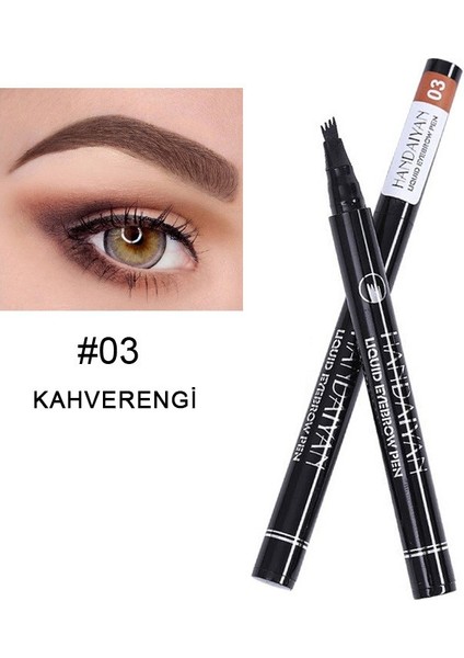 Microblading Kalıcı Likit Kaş Kalemi Çatal Uçlu (1,6ml) Koyu Kahve
