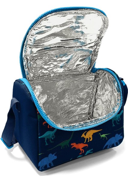 Kids Lacivert Mavi Dinozor Desenli Çekçekli 3'lü Çanta Seti SET0123135 fırsatları