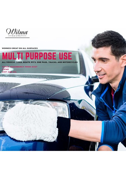 Mikrofiber Araç Yıkama Eldiveni Çift Taraflı