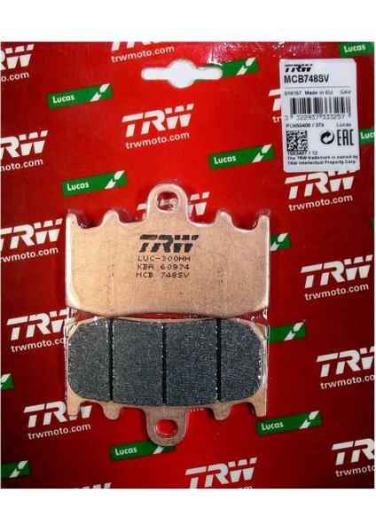 Bmw R 1200 Gs/ Adv /R /Rt 04-13 Trw Lucas MCB748SV Sinter Ön Fren Balata