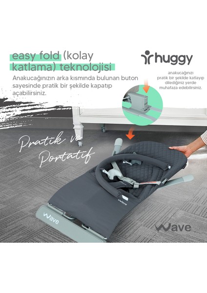 Wave Bebek Hareket Ettikçe Sallanabilen Kademeli Müzikli Titreşimli Anakucağı