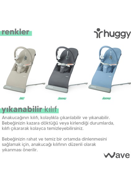 Wave Bebek Hareket Ettikçe Sallanabilen Kademeli Müzikli Titreşimli Anakucağı