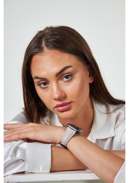Watch 38MM 40MM 41MM 3 4 5 6 7 Se 8 Uyumlu Kadın Deri Kordon Saat Kayışı Bej fiyatları