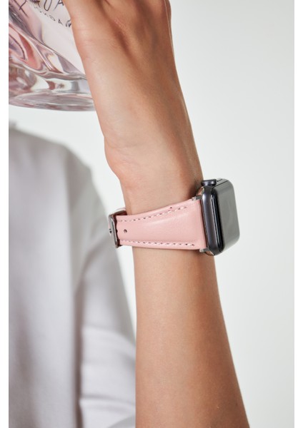 Apple Watch 38MM 40MM 41MM 3 4 5 6 7 Se 8 Uyumlu Kadın Deri Kordon Saat Kayışı