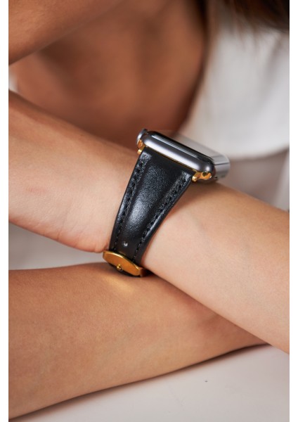 Apple Watch 38MM 40MM 41MM 3 4 5 6 7 Se 8 Uyumlu Kadın Deri Kordon Saat Kayışı