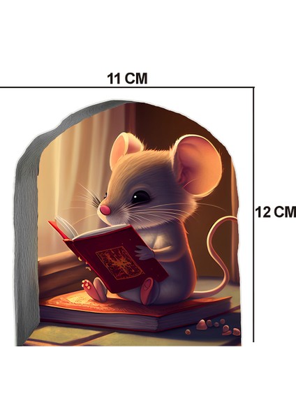 Fare Deliğinde Kitap Okuyan Sevimli Minik Fare Çocuk Odası Duvar Sticker fırsatları