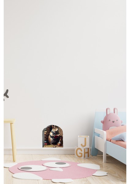 Kitap Okuyan Fare Duvar Sticker Kütüphaneci Sevimli Fare ve Fare Holü Sticker indirimleri