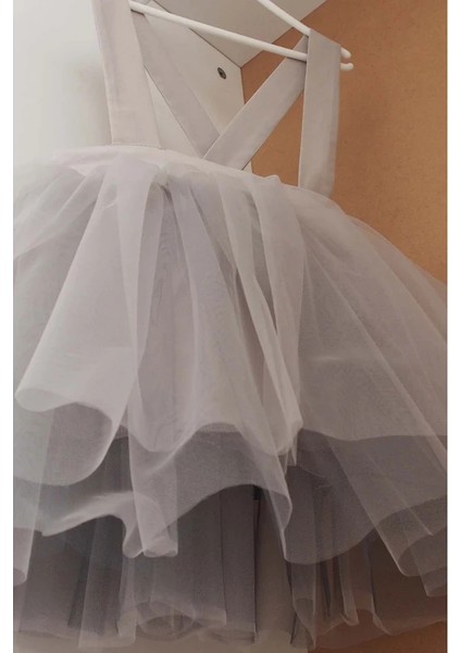 Gri Kız Çocuk Tütü Elbise Bandana Takım 1-10 Yaş Doğum Günü Elbisesi fırsatları