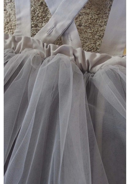 Gri Kız Çocuk Tütü Elbise Bandana Takım 1-10 Yaş Doğum Günü Elbisesi indirimleri