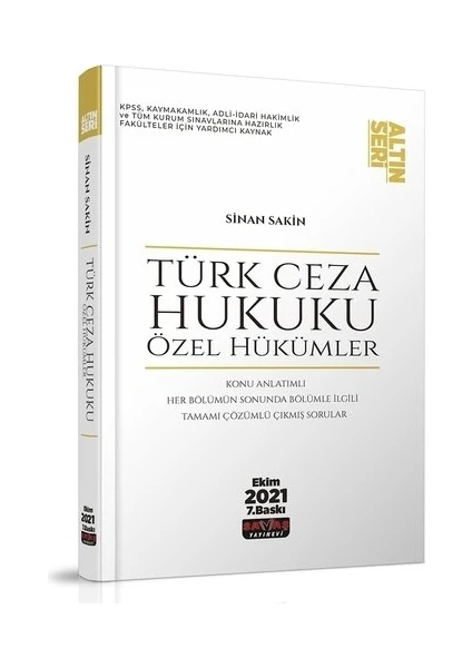 Savaş Yayınevi Türk Ceza Hukuku Özel Hükümler Altın Seri (Ciltli)