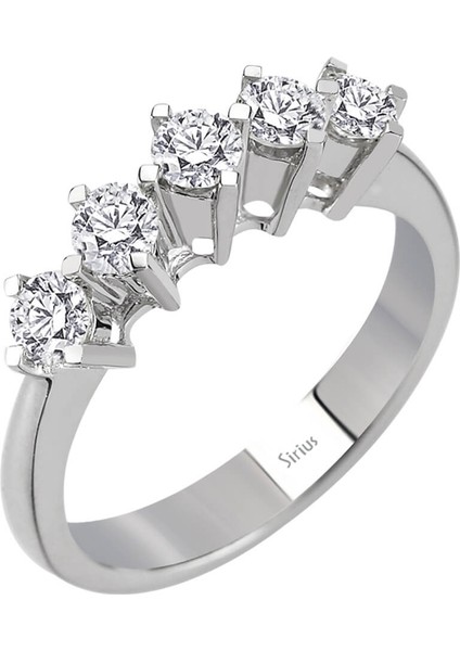 G Renk 0,78 Karat Pırlanta 5 Taş Yüzük 0423R0076