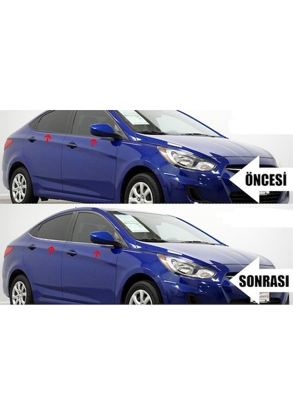 Hyundai Accent Blue Cam Çıtası Kromu 6 Prç. P.çelik