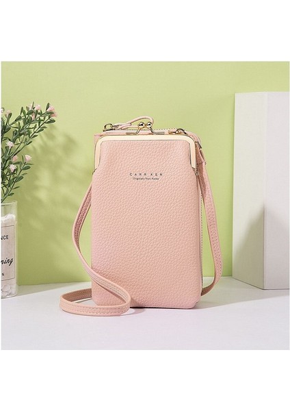 Crossbody Çanta Bayanlar Dikey Paragraf Tek Omuz Çantası Moda Lychee Desen Cep Telefonu Çantası Kore Versiyonu Cüzdan Kadın (Yurt Dışından)
