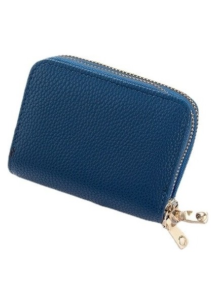 Çok Fonksiyonlu Kartvizitlik Çift Fermuarlı Kadın Cüzdanı Büyük Kapasiteli Pu Kartlık (Yurt Dışından)