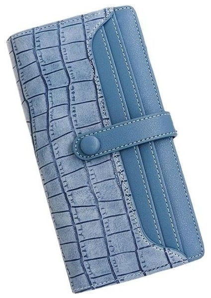 Japon ve Kore Kişiselleştirilmiş Bayan Uzun Cüzdan Zip Toka Düz Renk Para Klip Taş Desen Kart Çanta Debriyaj Çanta Bozuk Para Cüzdanı (Yurt Dışından)