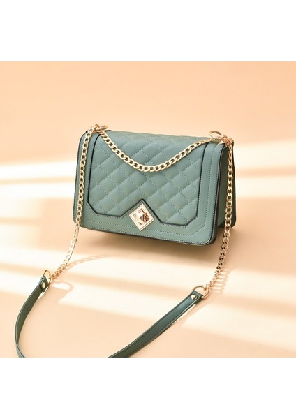 Abiye Çanta Zincir Askılı Kapitone Tote (Yurt Dışından)