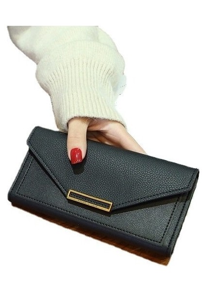 Gelgit Kişiliğinin Yeni Kadın Kore Versiyonu Uzun Küçük Taze Çok Işlevli Toka Japon ve Kore Retro Ince Bozuk Para Cüzdanı (Yurt Dışından)