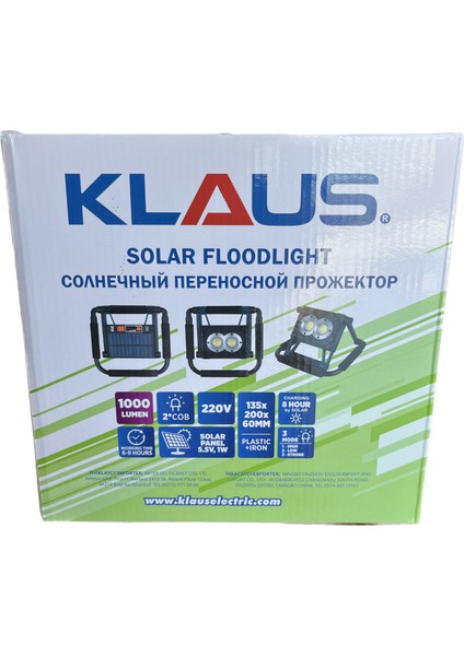 Solar LED Projektör KE47718 10 W 4000 Mah 1000 Lümen