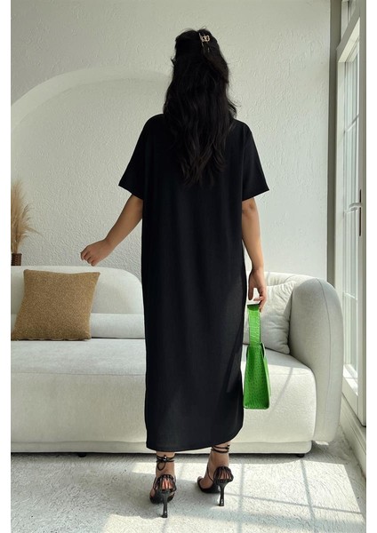 Basic Fitilli Midi Elbise Siyah fiyatları