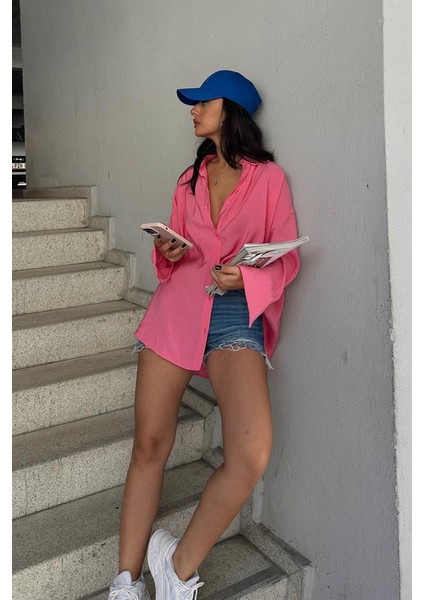 Modal Tiril Gömlek Pembe