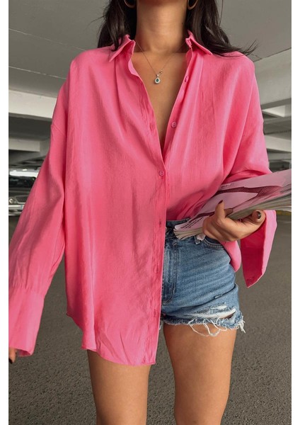 Modal Tiril Gömlek Pembe