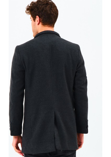 PLT8327 Dewberry Erkek Palto-Koyu Antrasit fiyatları