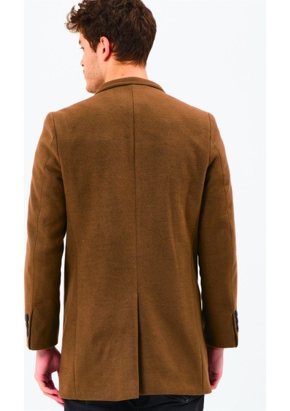 PLT8327 Dewberry Erkek Palto-Koyu Camel