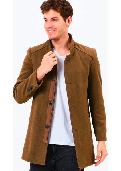 PLT8327 Dewberry Erkek Palto-Koyu Camel