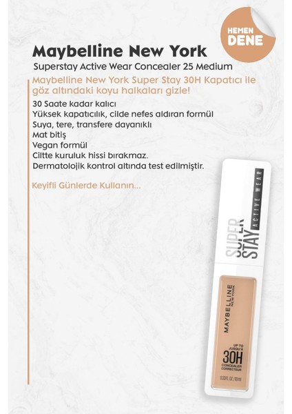 Superstay Active Wear Concealer 25 Medium