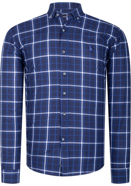 G740 Erkek Gömlek-Sax-Lacivert