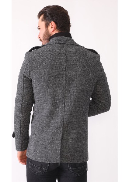 K7542 Dewberry Erkek Kaban-Noktalı Siyah