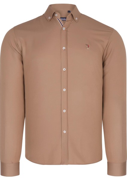 Ikili Set G674 Dewberry Erkek Gömlek Siyah Camel