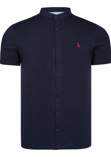 T8597 Dewberry Erkek Slımfıt Gömlek-Lacivert