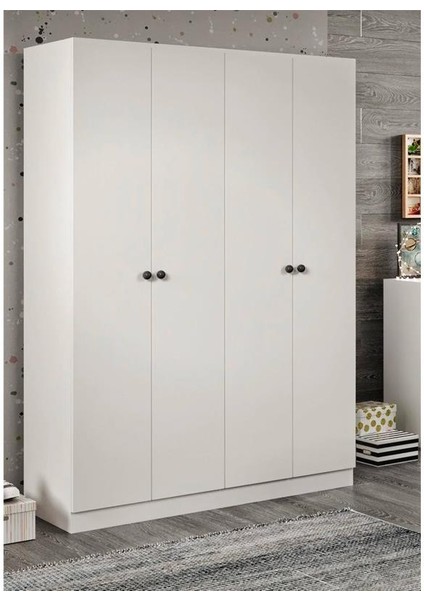 Mobilya Akasya 4 Kapılı 9 Bölmeli Dolap