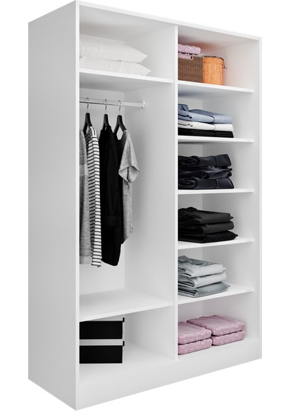 Mobilya Akasya 4 Kapılı 9 Bölmeli Dolap modelleri