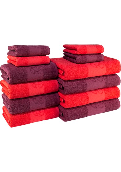 Banyo Havlu Setı 12 Adet - 4 Adet 30 x 50 cm , 4 Adet 50 x 100 Cm, 4 Adet 70 x 140 cm