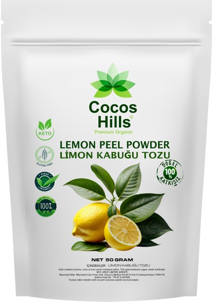 Lemon Peel Powder Pure Limon Kabuğu Tozu Katkısız 50 gram