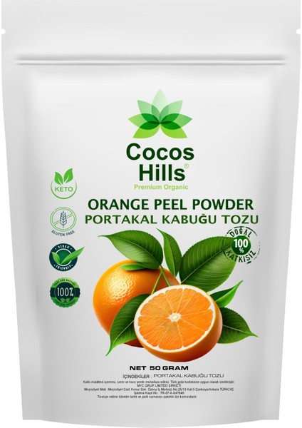 Orange Peel Powder Pure Portakal Kabuğu Tozu Katkısız 50 gram