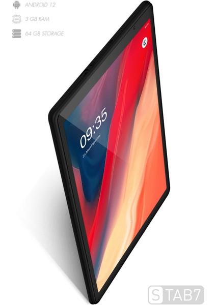 10.1 Inc 3 GB Ram 64 GB Hafıza 1920*1200 Hd IPS Ekran 8 Çekirdek Stab7 Siyah Tablet