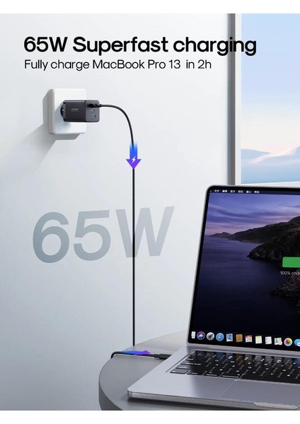 65W Pd+Usb Çoklu Şarj+Kablo